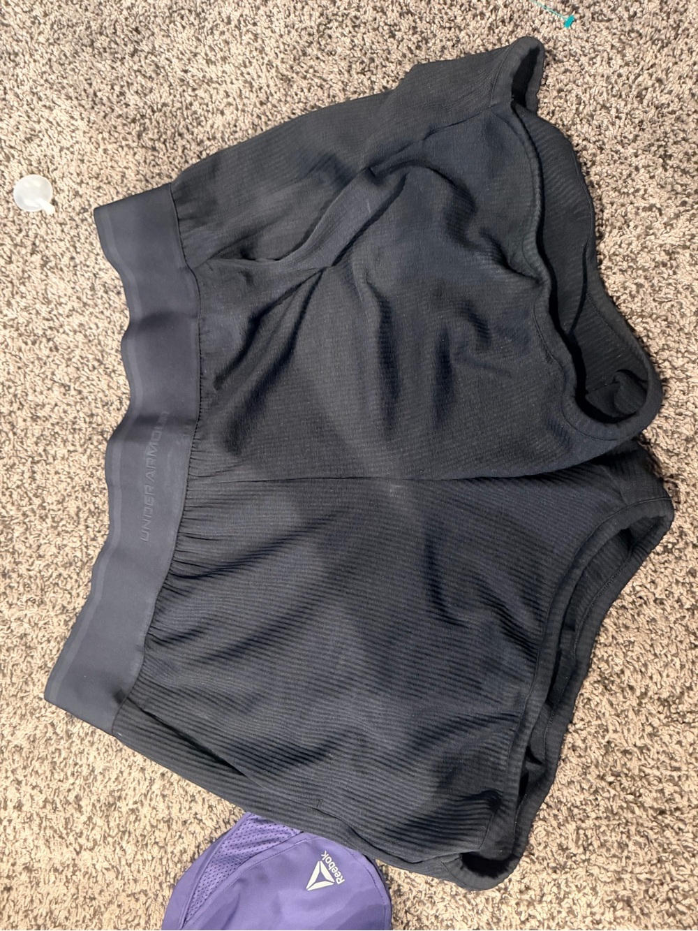 Under Armour Black Ribbed Athletic Shorts